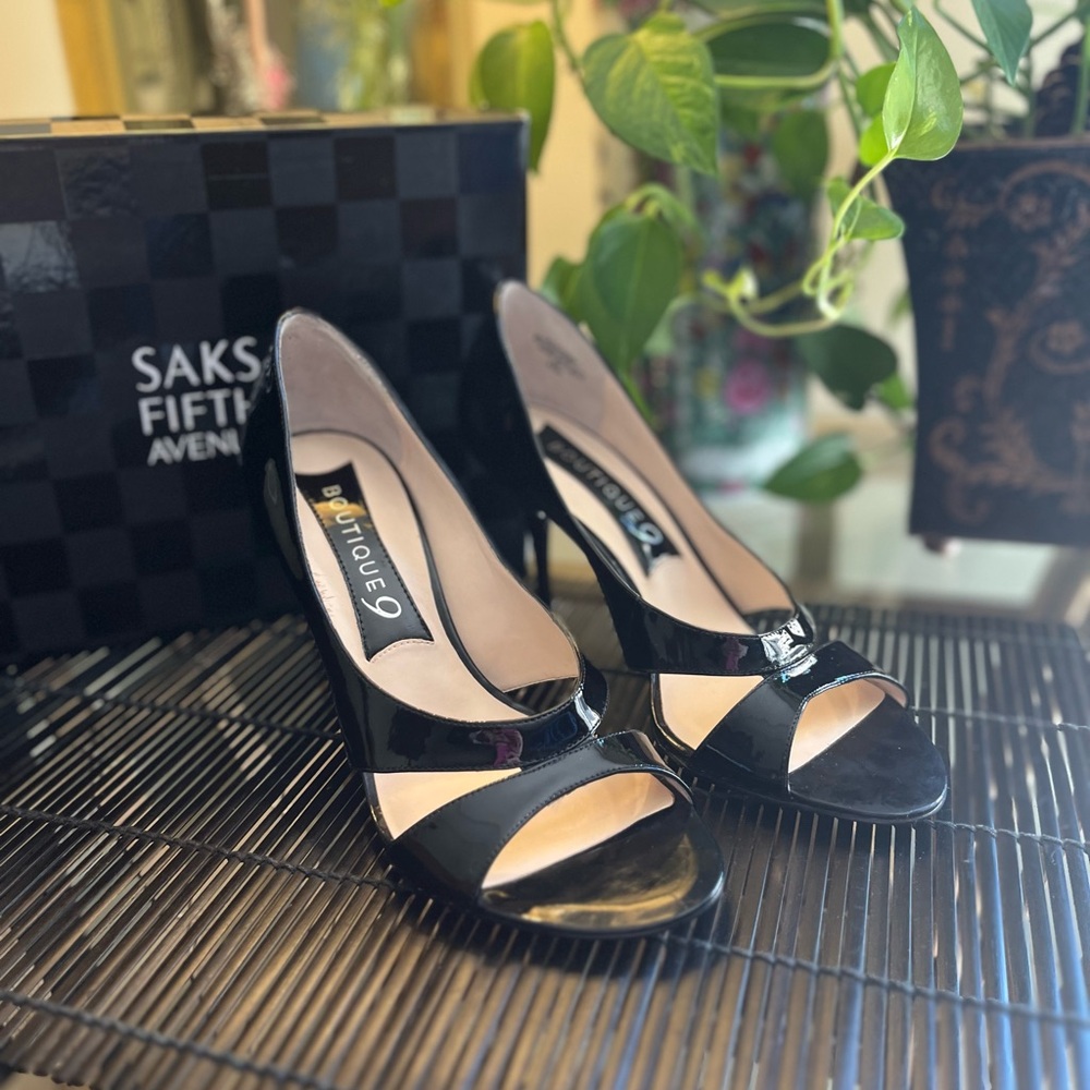 Boutique 9 Black Patent Leather Heels, 8.5M